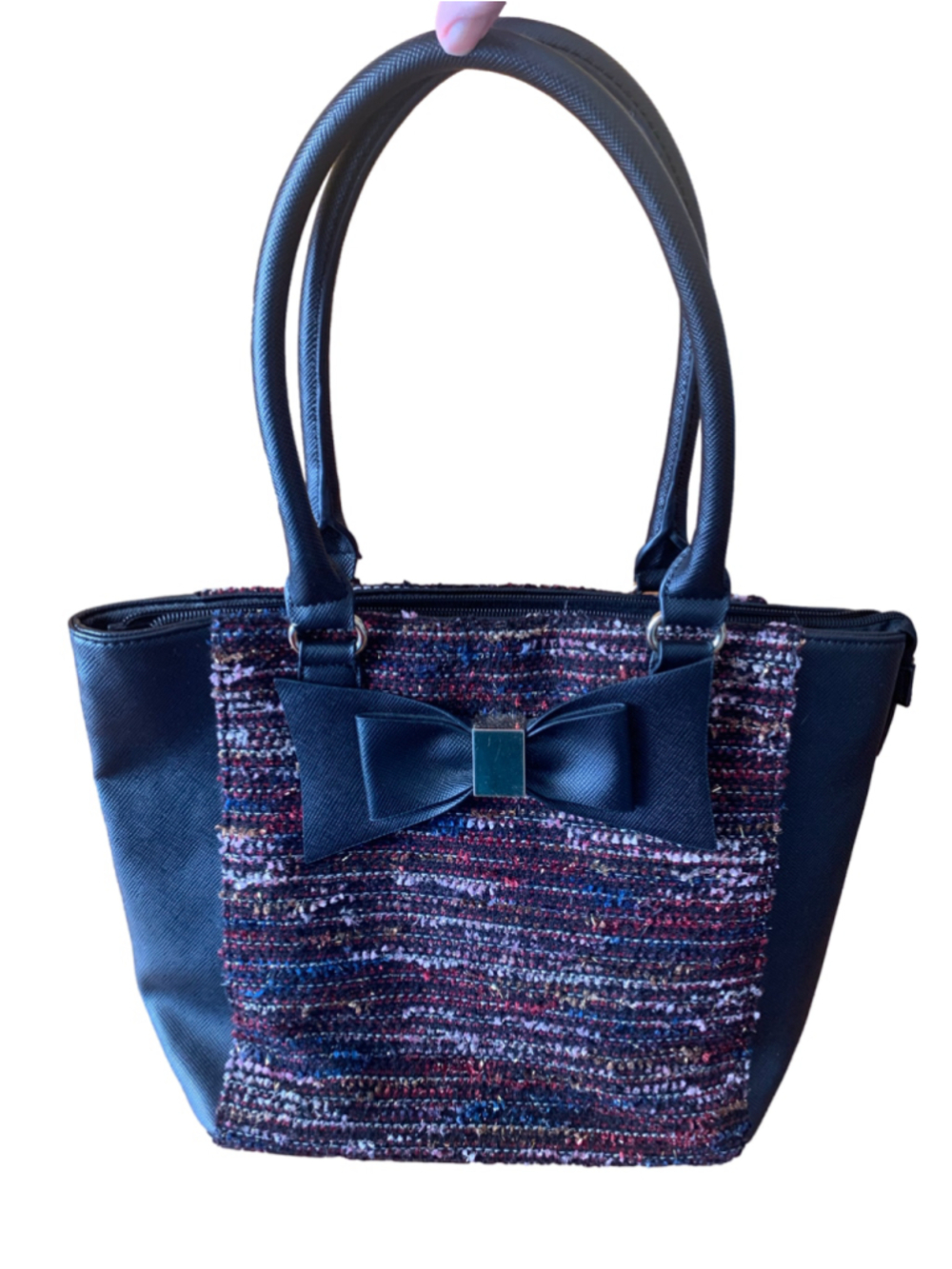 Apt.9 Purse Bag Black with Multi Stripe